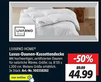 Lidl Livarno home luxus-daunen-kassettendecke Angebot