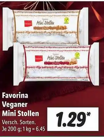 Lidl Favorina veganer mini stollen Angebot