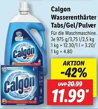 Lidl Calgon wasserenthärter tabs, gel oder pulver Angebot