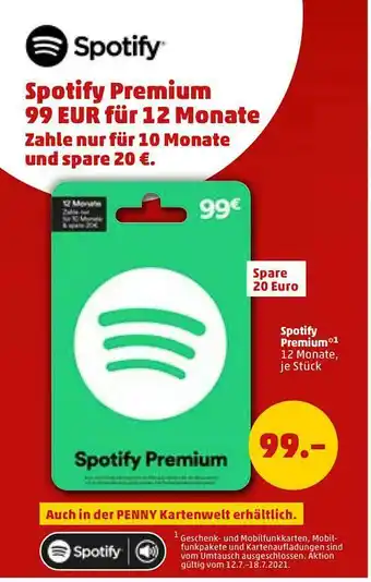 PENNY Spotify Premium Angebot