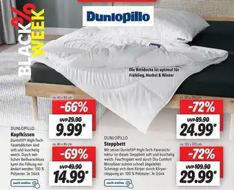 Lidl Dunlopillo kopfkissen oder steppbett Angebot