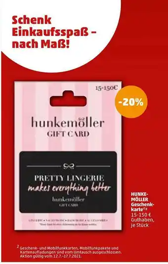 PENNY Hunkemöller Geschenkkarte Angebot