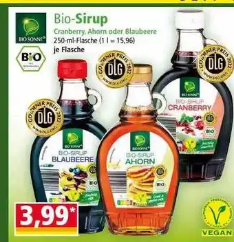 Norma Bio-sirup cranberry, ahorn oder blaubeere bio sonne Angebot