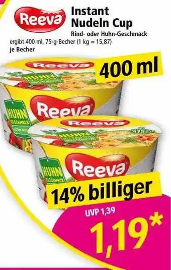 Norma Reeva instant nudeln cup Angebot