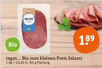 tegut Tegut bio zum kleinen preis salami Angebot