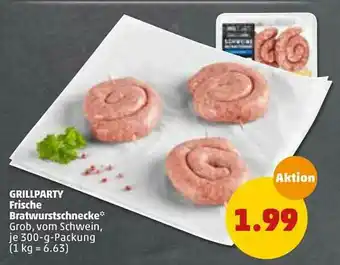 PENNY Grillparty Frische Brartwurstschnecke Angebot