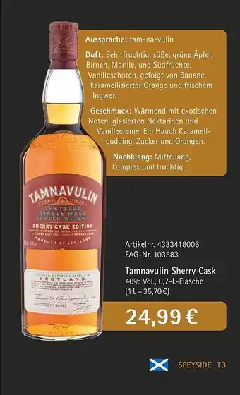 Edeka Tamnavulin sherry cask Angebot