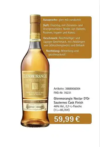 Edeka Glenmorangie nectar d'or sauternes cask finish Angebot