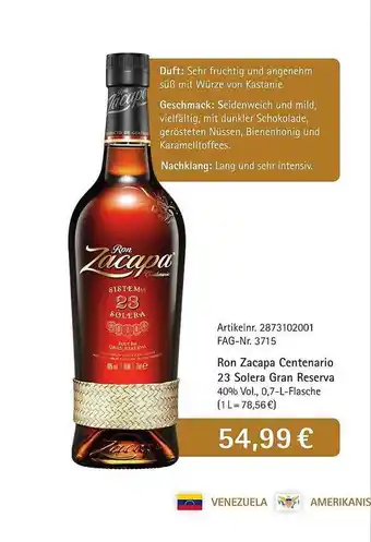 Edeka Ron zacapa centenario 23 solera gran reserva Angebot