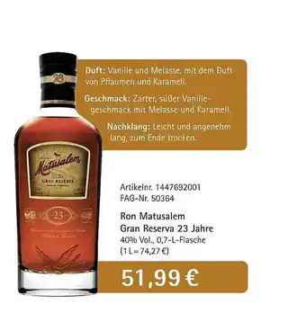 Edeka Ron matusalem gran reserva 23 jahre Angebot