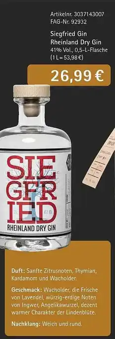 Edeka Siegfried gin rheinland dry gin Angebot