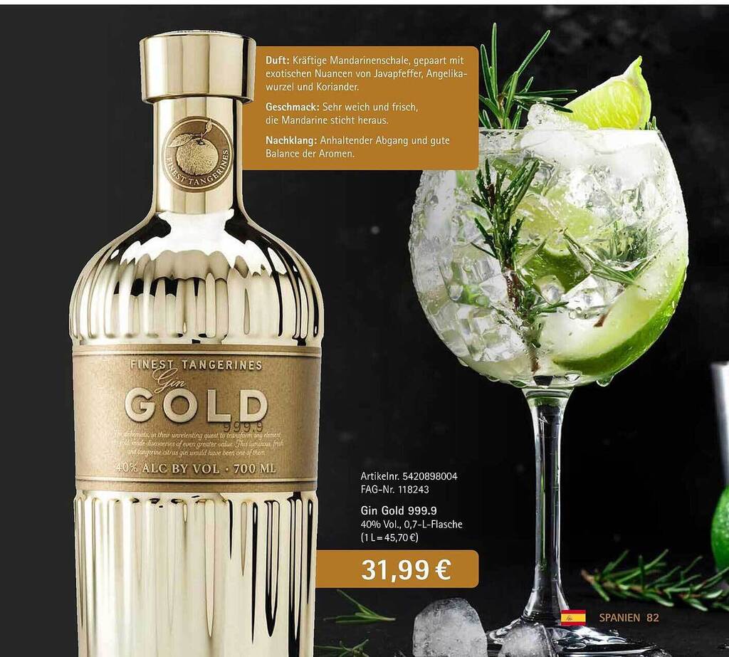 Gin gold 999.9 Angebot bei Edeka