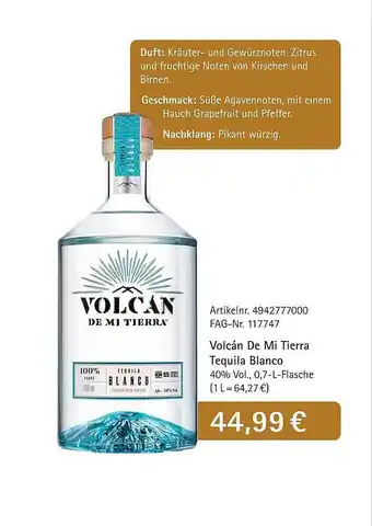 Edeka Volcán de mi tierra tequila blanco Angebot