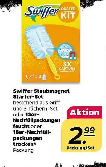 NETTO Swiffer staubmagnet starter-set oder 12er-nachfüllpackungen feucht oder 18er-nachfüllpackungen trocken Angebot