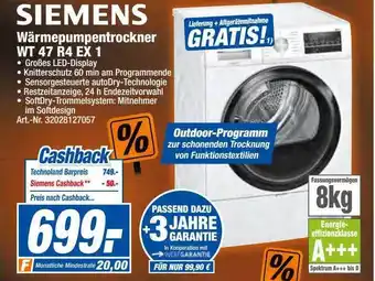 expert Techno Land Siemens wärmepumpentrockner wt47r4ex1 Angebot