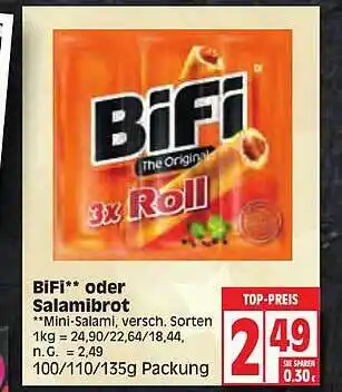 Edeka Bifi oder salamibrot Angebot