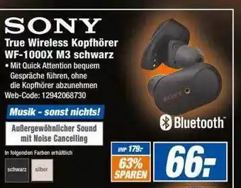 HEM Expert Sony true wireless kopfhörer wf-1000x m3 schwarz Angebot