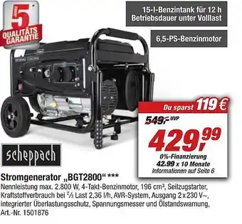 toom Baumarkt Scheppach stromgenerator „bgt2800“ Angebot