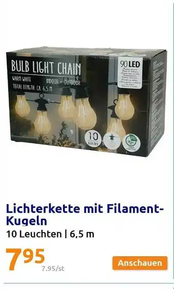 Action Lichterkette mit filament-kugeln Angebot