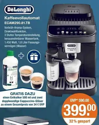 V Markt DēLonghi Kaffeevollautomat ECAM290.81.TB Angebot