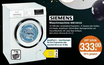 V Markt Siemens Waschmaschine WM14N122 Angebot