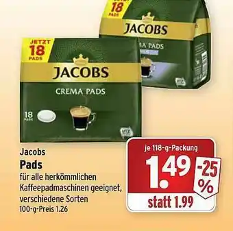 Wasgau Jacobs Pads Angebot