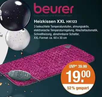 V Markt Beurer Heizkissen XXL HK123 Angebot