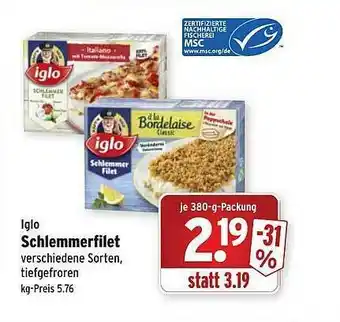 Wasgau Iglo Schlemmerfilet Angebot