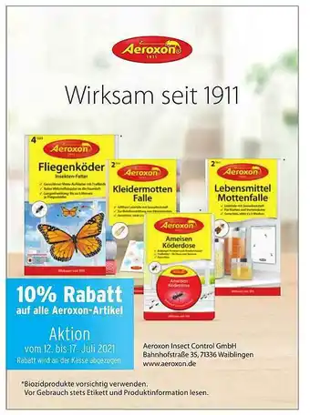 Wasgau 10% Rabatt Auf Alle Aeroxon-artikel Angebot