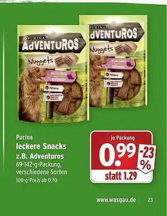 Wasgau Purina Ieckere Snacks Z.b. Adventuros Angebot