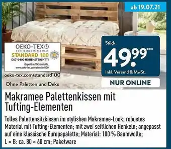 Aldi Nord Makramee Palettenkissen Mit Tufting-elementen Angebot