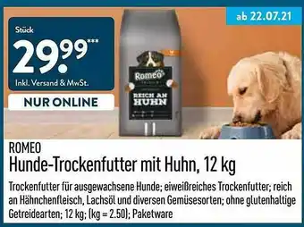 Aldi Nord Romeo Hunde-trockenfutter Mit Huhn, 12 Kg Angebot