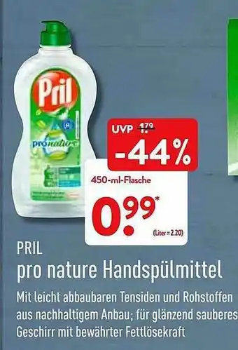 Aldi Nord Pril Pro Nature Handspülmittel Angebot