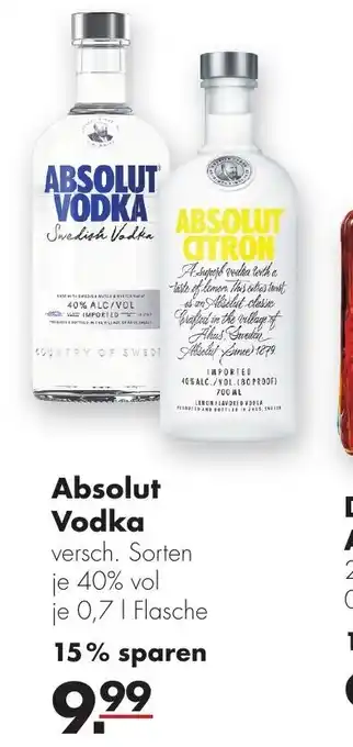 Handelshof Absolut Vodka 700 ml Angebot