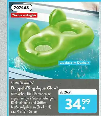 Aldi Süd Summer Waves Doppel-ring Aqua Glow Angebot