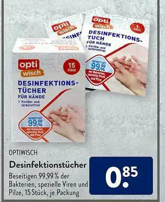 Aldi Süd Optiwisch Desinfektionstücher Angebot