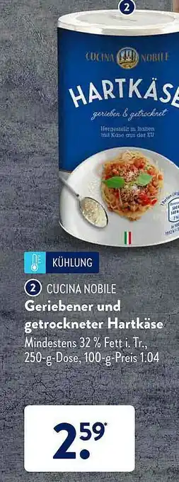 Aldi Süd Cucina Nobile Geriebener Und Getrocknerter Hartkäse Angebot