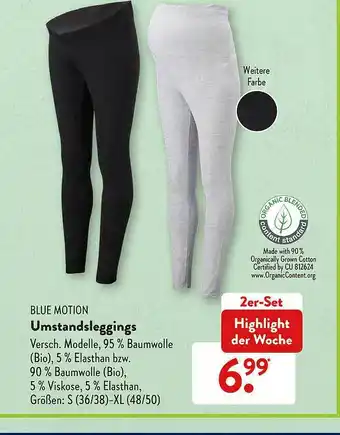 Aldi Süd Blue Motion Umstandsleggings Angebot