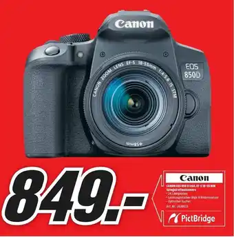 MediaMarkt Canon EOS 850 D inkl. EF-S 18-55 MM Spiegelreflexkamera Angebot