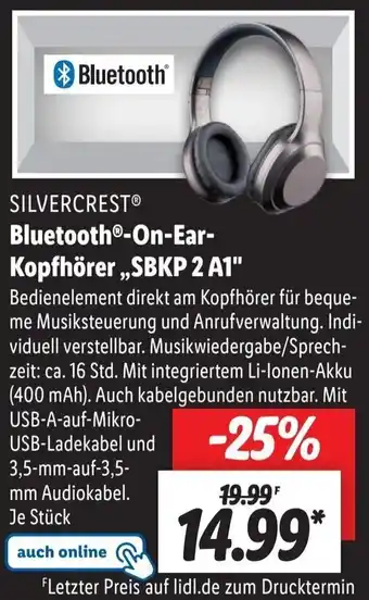 Lidl Silvercrest Bluetooth On Ear Kopfhörer SBKP 2 A1 Angebot