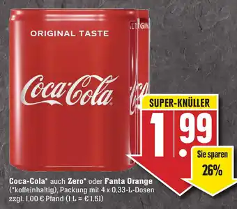 Edeka Neukauf Coca Cola auch Zero oder Fanta Orange 4x0,33L Angebot