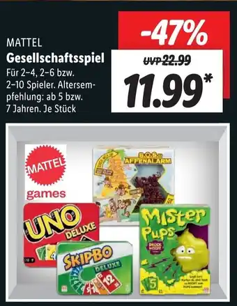 Lidl Mattel Gesellschaftsspiel Angebot