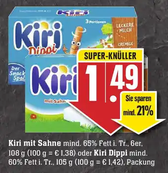 Edeka Neukauf Kiri mit Sahne 108g oder Kiri Dippi 105g Angebot