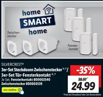 Lidl Silvercrest 3er Set Steckdosen Zwischenstecker/3er Set Tür Fensterkontakt Angebot