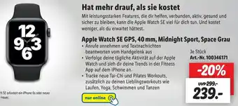 Lidl Apple Watch SE GPS, 40 mm, Midnight Sport, Space Grau Angebot