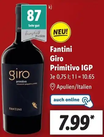 Lidl Fantini Giro Primitivo IGP 0,75 L Angebot