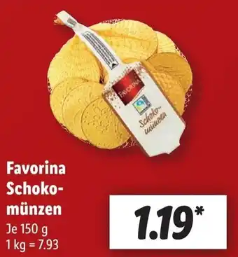 Lidl Favorina Schokomünzen 150 g Angebot