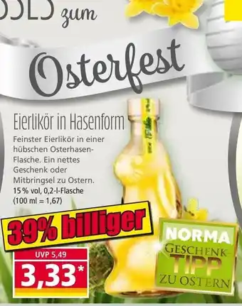 Norma Eierlikör in Hasenform 0,2L Angebot