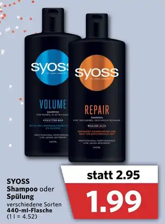 Combi Syoss Shampoo oder Spülung 440ml Angebot