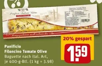 REWE PETZ Panificio Filoncino Tomate Olive 400g Angebot